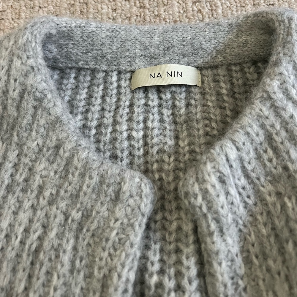 Cozy Ribbed Open-Front Cardigan - Light Gray - Picture 3 of 5